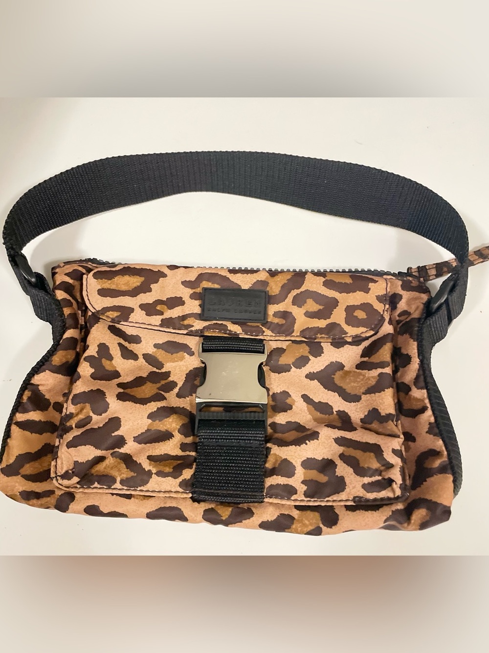 Lauren Ralph Lauren Leopard Print Shoulder Bag in Brown and Black